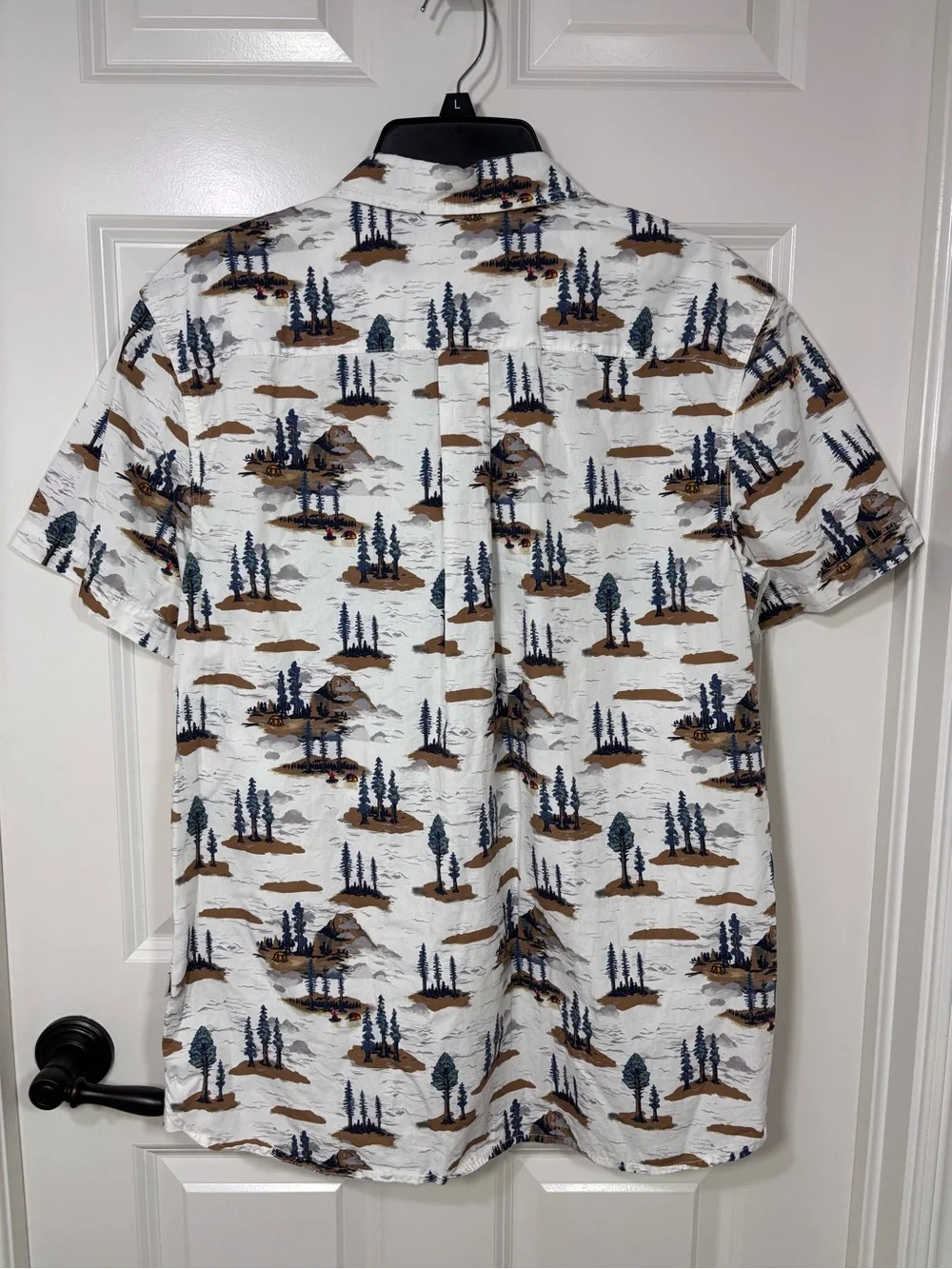 The North Face Baytrail Pattern Short Sleeve Button Up Shirt Men’s L White